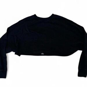 ALO Yoga Black Cropped Sweatshirt Size XS
